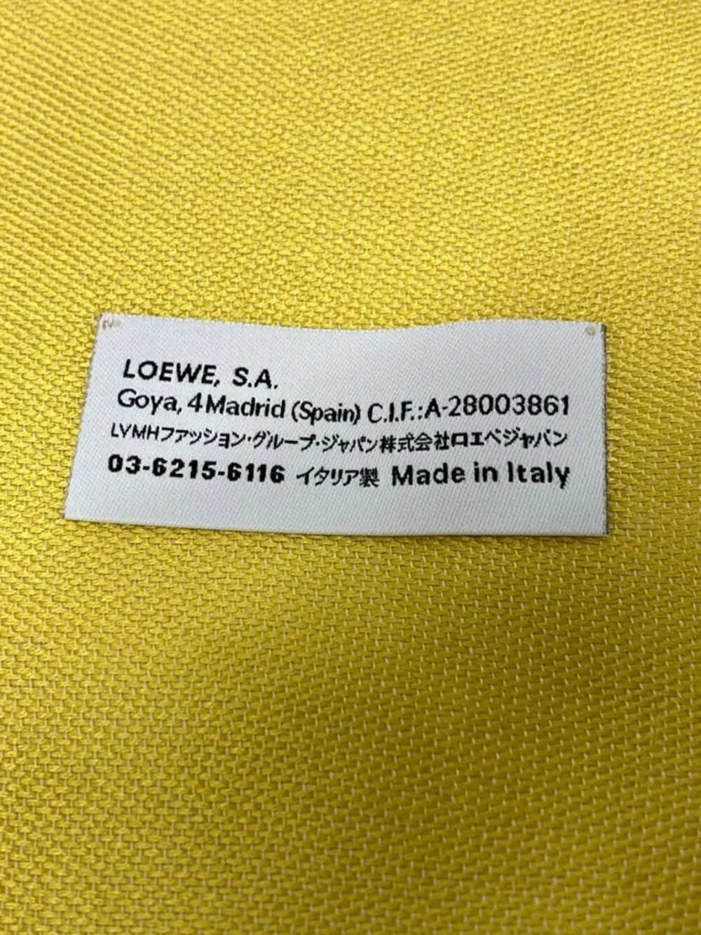 LOEWE Light Yellow Yellow Silk Wool Scarf